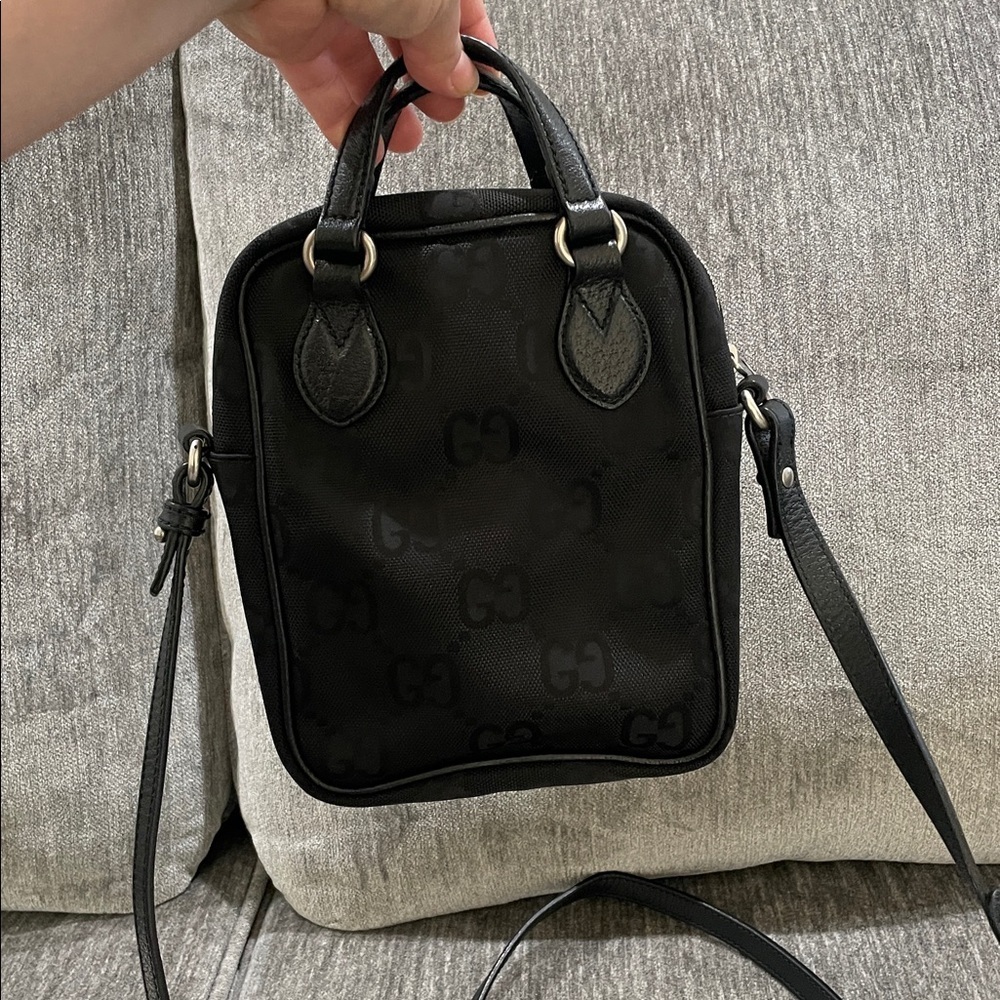 GUCCI GG Nylon Monogram Off The Grid Shoulder Crossbody Bag Black - Picture 6 of 15